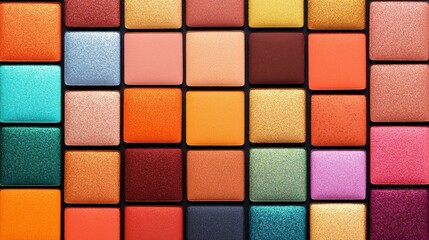 Colorful Palette of Vibrant Squares Showcasing a Stunning Array of Artistic Hues and Shades