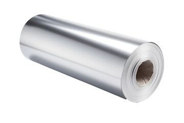 Transparent background and Clear Surface isolated aluminum foil roll.