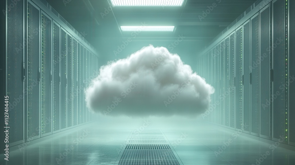 Poster cloud computing server room data center infrastructure