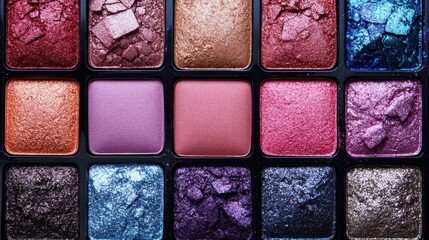 Colorful Arrangement of Eyeshadow Palettes Highlighting Artistic Makeup Design and Beauty Trends