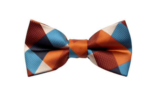 Stylish Men's Bow Tie Isolated on Transparent Background.