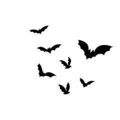 Halloween bats silhouettes for horror night holiday