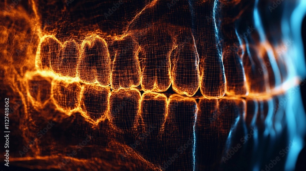 Poster unique visualization of dental structures showcasing intricate details and textures