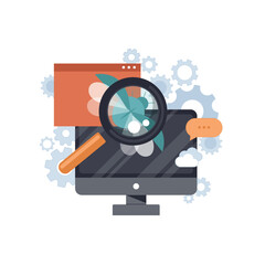 Data protection and on line security concept. Flat vector illustration.