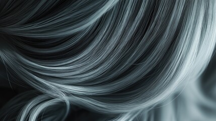 Fototapeta premium Beautiful female gray hair background. Close-up.