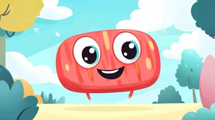 Naklejka premium Funny Red Candy to be traced only of one line, the tracing educational game to preschool kids with easy game level, the colorful and colorless version.