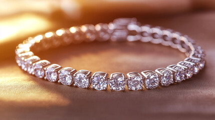 "Diamond Bracelet on a Background &ndash; Elegant Jewelry Display"