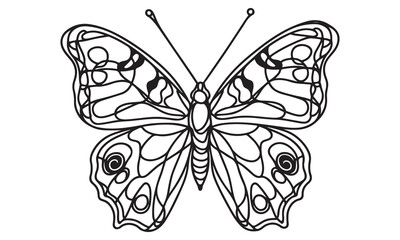 Beautiful vector butterfly illustration with intricate wings, perfect for design, tattoo, or decoration