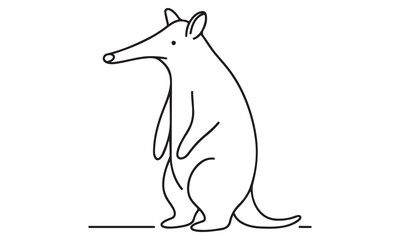 Cute cartoon animals vector illustration, featuring kangaroo, polar bear, cat, dog, squirrel, mouse, and rat silhouettes