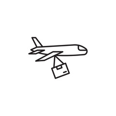 Air delivery icon Vector flat thin line illustration