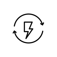 Alternative power icon Vector flat thin line illustration