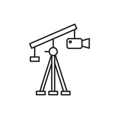 Camera crane icon Vector flat thin line illustration