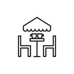 Cafeteria icon Vector flat thin line illustration