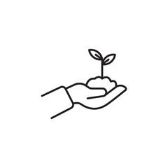 Care of plant icon Vector flat thin line illustration