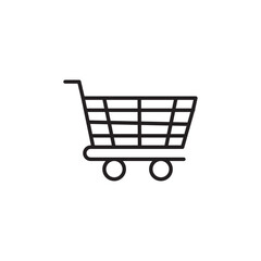 Cart icon Vector flat thin line illustration