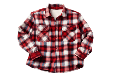 Trendy Checkered Flannel Isolated on Transparent Background.