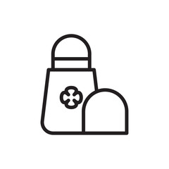 Deodorant roll on icon Vector flat thin line illustration