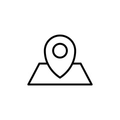 Location on map, linear style icon. specific location marked on a map. Editable stroke width