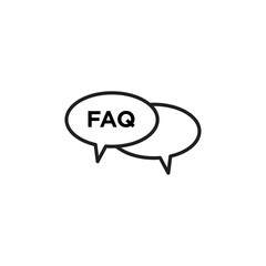 FAQ icon Vector flat thin line illustration