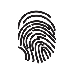 Fingerprint Icon Vector flat thin line illustration