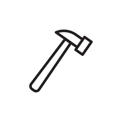 Hammer icon Vector flat thin line illustration