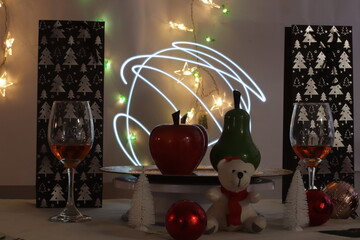 Christmas lights and Christmas decorations for December parties