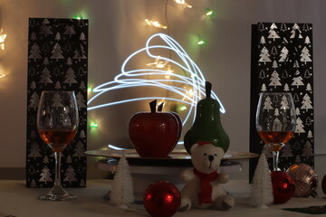 Christmas lights and Christmas decorations for December parties