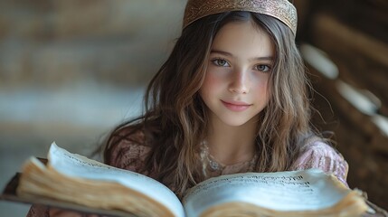 A spiritually relaxing view of a girl delivering D'var Torah