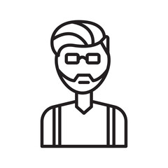 Hipster icon Vector flat thin line illustration