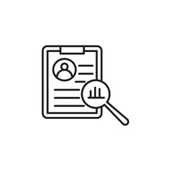 Job analysis icon Vector flat thin line illustration