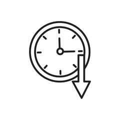 Less time icon Vector flat thin line illustration