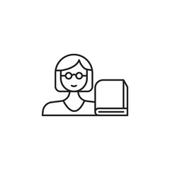 Librarian icon Vector flat thin line illustration
