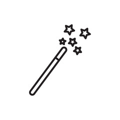 Magic wand icon Vector flat thin line illustration