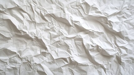 Obraz premium Crumpled white paper with textured folds