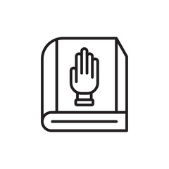 Oath icon Vector flat thin line illustration