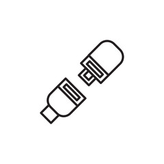 Open seat belt icon Vector flat thin line illustration
