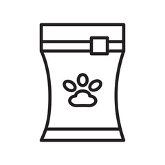 Pet food package icon Vector flat thin line illustration