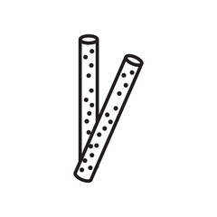 Pretzel sticks icon Vector flat thin line illustration