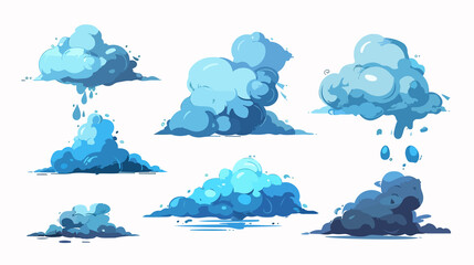 Colorful Cartoon Rain Cloud Vector Illustration for Weather Forecasting
