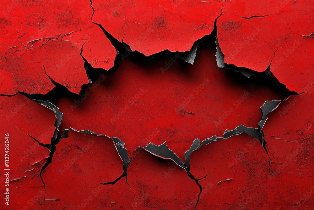 Poster dynamic torn paper effect with bold red background for intense design inspiration