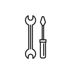 Repair icon Vector flat thin line illustration