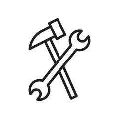 Repair tools icon Vector flat thin line illustration