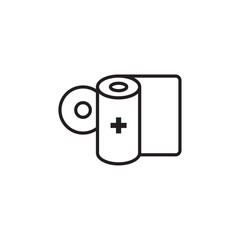 Sterile gauze icon Vector flat thin line illustration