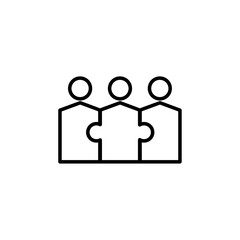 Teamwork icon Vector flat thin line illustration