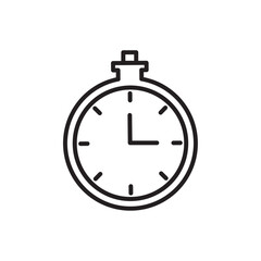 Time icon Vector flat thin line illustration