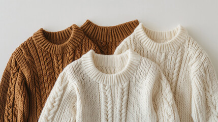 Cozy Cable Knit Sweaters  Autumn Winter Fashion  Cream Brown Wool Jumper