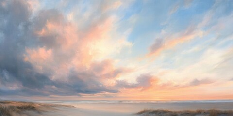 Fototapeta premium Dramatic sunset sky with clouds and colors