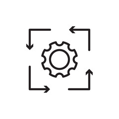 Workflow process icon Vector flat thin line illustration