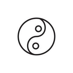 Yin yang icon Vector flat thin line illustration