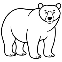 illustration of a bear line art